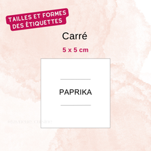 Charger l'image dans la visionneuse de la galerie, Étiquette pour les épices, denrées ou autres WATERPROOF - A personnaliser