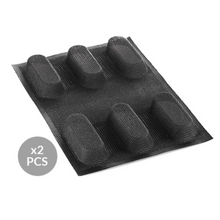 Charger l'image dans la visionneuse de la galerie, Toile AIRPLUS 03 - 12 petits pains/brioches - ovales - Moule en silicone Silikomart