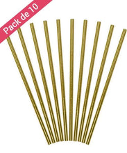 Charger l'image dans la visionneuse de la galerie, Pailles en papier Or/dorée x10