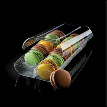 Charger l&#39;image dans la visionneuse de la galerie, Boîte hermétique - 12 macarons transparent/blanc crème - MACADO Silikomart pro
