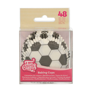 Caissettes à cupcakes Ballon de Football x48 - Funcakes