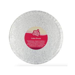 Plateau - 25 cm - Drum rond argenté - Funcakes