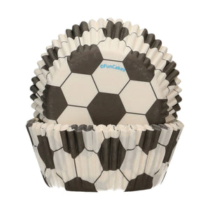 Caissettes à cupcakes Ballon de Football x48 - Funcakes