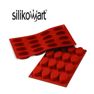 Moule de 16 petits fours ovales en silicone - Silikomart
