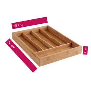 Range couverts, 5 compartiments  - Bambou