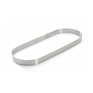 Oblong/ovale perforé Inox 28 cm (hauteur 2 cm) - Mallard ferrière