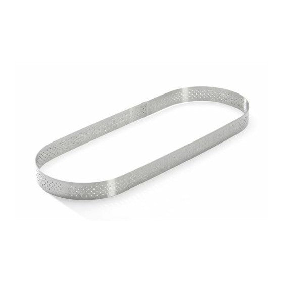 Oblong/ovale perforé Inox 28 cm (hauteur 2 cm) - Mallard ferrière
