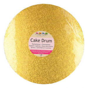 Plateau - 25cm - Drum rond doré/gold - Funcakes