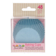 Charger l&#39;image dans la visionneuse de la galerie, Caissettes à cupcakes bleu clair x48 - Funcakes
