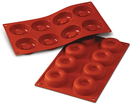 Moule Savarins Donuts en siliconne (x8) Ø 6,5 cm - Silikomart