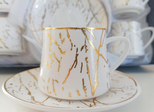 Service à café - Marbre dorée