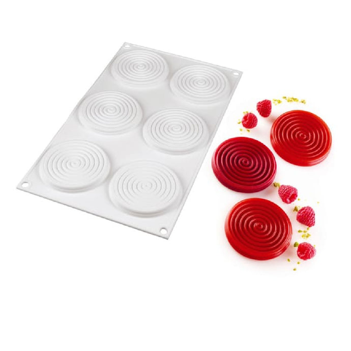 Moule 6 Tourbillons - 7,5 cm x 6 - Silikomart