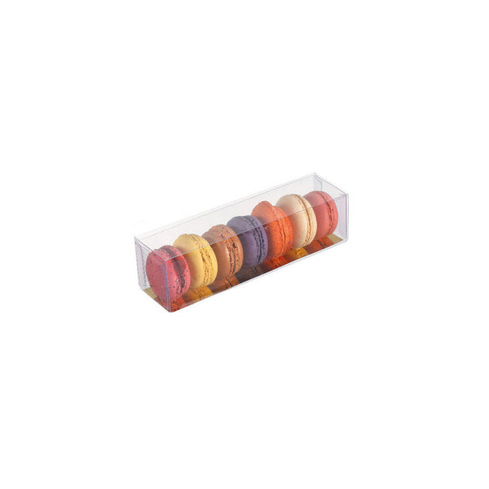 Boîte pour 6 macarons transparent avec fond or